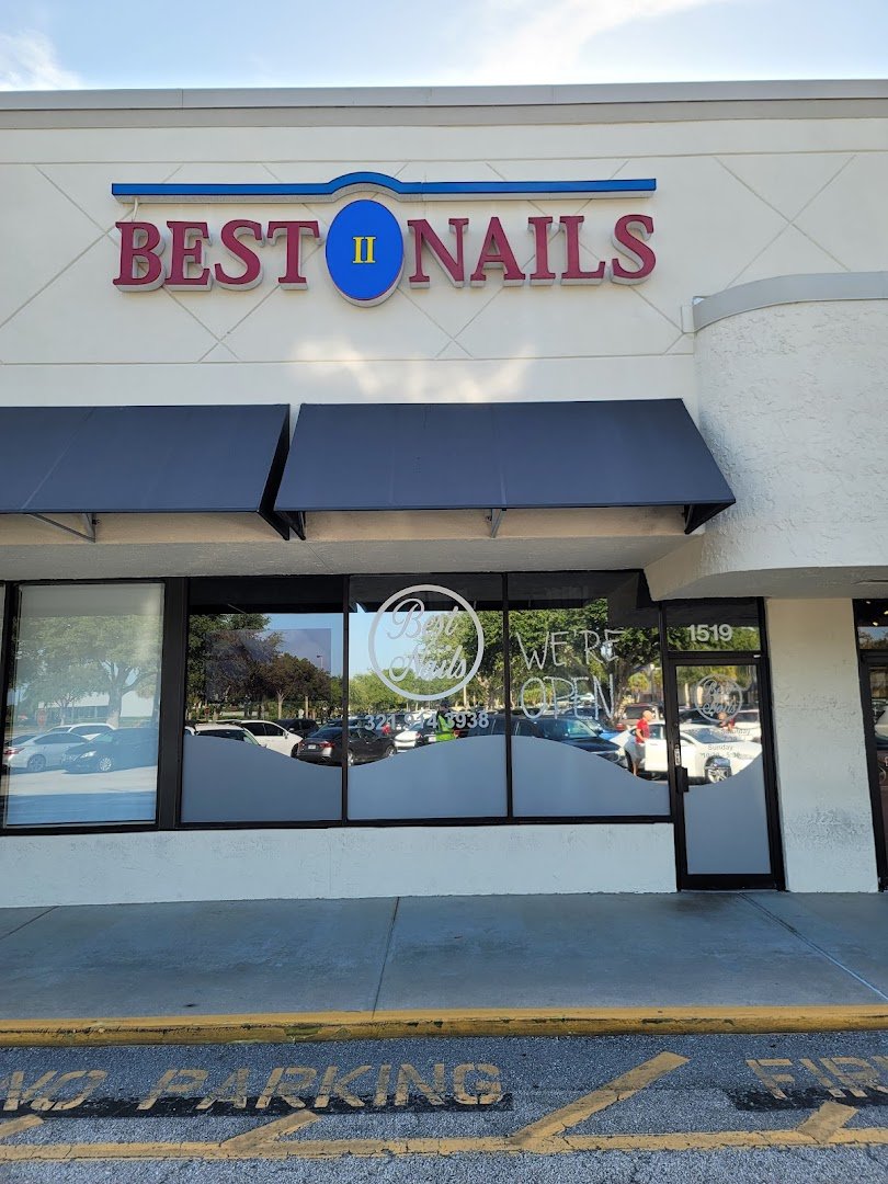 Polished nails displayed in a salon setting.